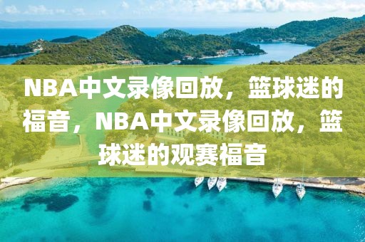 NBA中文录像回放，篮球迷的福音，NBA中文录像回放，篮球迷的观赛福音