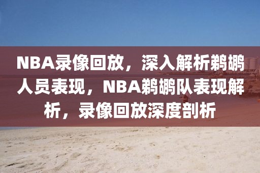 NBA录像回放，深入解析鹈鹕人员表现，NBA鹈鹕队表现解析，录像回放深度剖析