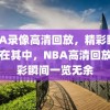 NBA录像高清回放，精彩瞬间，尽在其中，NBA高清回放，精彩瞬间一览无余